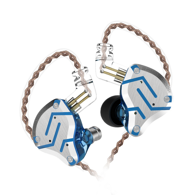 KZ ZS10 Pro Gold Earphones 4BA+1DD Hybrid 10 Drivers HIFI Bass Earbuds in Ear Monitor Headphones Noise Cancelling Metal Headset