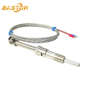 Type K Temperature Sensor K J E PT100 Type Compression Spring Bayonet Rtd Thermocouple Temperature Sensors