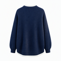 Pull en maille côtelée à col Henley surdimensionné en mélange acrylique, polyester et nylon pour homme – Chandail doux et chaud pour l'hiver, idéal pour la vente en gros