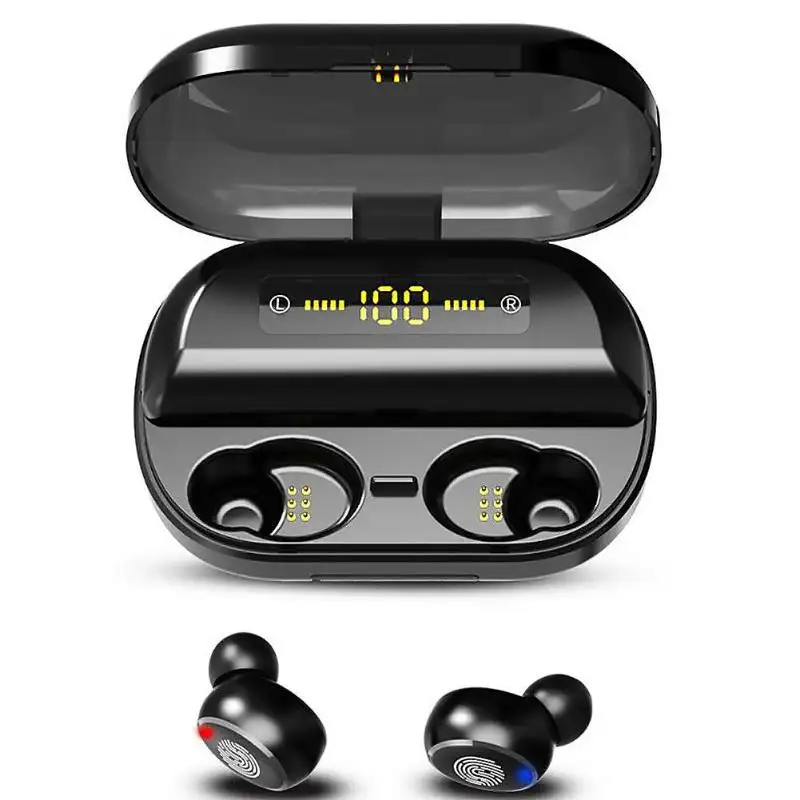 TWS V11 Bluetooth 5.0 אוזניות LED תצוגה אלחוטי ספורט אוזניות 9D סטריאו IPX7 עמיד למים אוזניות עם 4000mAh charing מקרה