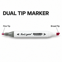 Marqueur d'art professionnel Jiuniu YZ-502-1 à double pointe, encre à l'alcool de haute qualité, design carré blanc pour le dessin de précision