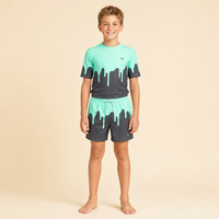 Shorts assortis papa et fils OEM, pour garçons, été, séchage rapide, décontractés, taille élastique, tie-dye coloré, pour enfants et tout-petits, style baseball