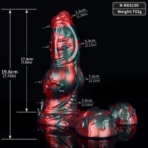 ดิ๊กโด้สัตว์รูปสุนัขสีใหม่ NNSX พร้อมลูกอัณฑะสำหรับกระตุ้นจุดซ่อนเร้นและคลิตอริส ดิลโด้รูปทรงเอเลี่ยนสำหรับผู้หญิง ของเล่นทางเพศ - Product Image 6