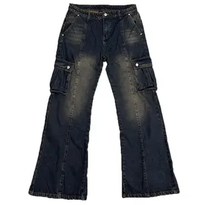 EDGE DENIM Custom high quality jeans baggy fit dgt digital printing denim men jeans pants