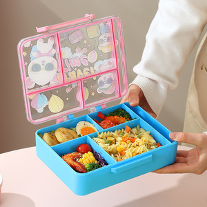 Cartoon <b>Plastic</b> <b>Lunch</b> <b>Box</b> Rectangle Microwaveable Bento <b>Box</b> For Adults Office Students - Product Image 2