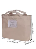 Sac fourre-tout personnalisé en toile de coton couleur naturelle, réutilisable, pour les courses et le shopping