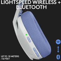 Auriculares Inalámbricos para Juegos Logitech G435, Sonido Envolvente 7.1, Controlador Dinámico, Resistentes al Agua IPX-6, Micrófono Integrado para Juegos y Música