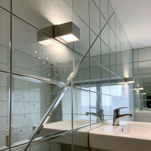 Wholesales <b>Mirror</b> Tiles Customized Shape and Size Luxury Home Decor Modern Design <b>Silver</b> <b>Mirror</b> for Bathroom Living Room Indoor - Product Image 1