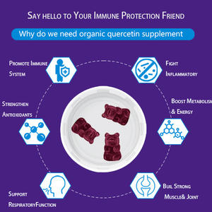 Quercetin Protect Gummies-Défense <span class=keywords><strong>respiratoire</strong></span> Puissance immunitaire et stress calme pour la santé avec sureau VC et bromélaïne 60 Gummies - Product Image 2