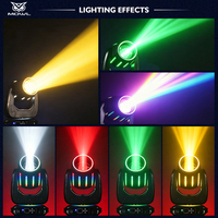 MOWL Lot de 2 Nouveaux projecteurs à tête mobile Sharpy DMX512 318W avec anneau halo et bande lumineuse, avec flight case