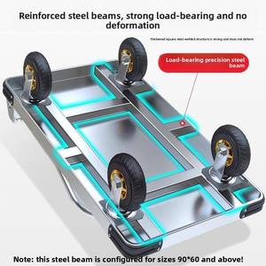 Carretilla de Plataforma Industrial de Acero Reforzado con Manija Fija para Logística y Manejo de Materiales, Venta al Por Mayor de Fábrica - Product Image 4