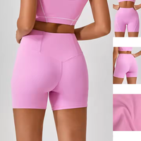 Nouvel Ensemble de Sport 3 Pièces Activewear Fabricants Doux Tricot Nude Dos Nu Soutien-Gorge de Sport Short Legging Ensemble Survêtement Femme