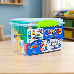 Juego de 210 Bloques de Construcción de Plástico ABS para Niños, Juguete Educativo Creativo de Construcción con Temática de Animales y Naturaleza, Edades 2-4 - Product Image 3