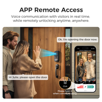 Serrure intelligente LNDU AL505 avec caméra, contrôle à distance par application, déverrouillage par empreinte digitale, entrée sans clé, pêne dormant 2.5k pour porte principale de maison