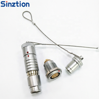 Cubiertas Antipolvo Metálicas Sinztion, Conectores Autoblocantes Push-Pull, 0K 1K 2K, Resistentes al Agua con Clasificación IP, Anillo de Alambre Plateado