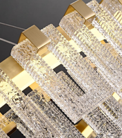 Lustre de luxe postmoderne pour salon, luminaire suspendu en cuivre, verre LED, lumière décorative