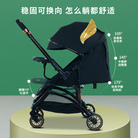 Poussette Légère pour Bébé 2025, Landau Compact Premium de Voyage, Pliable à Une Main