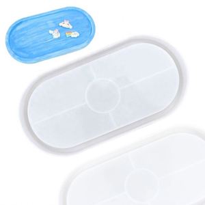 Moule en silicone pour sous-verre ovale en forme d'ellipse, résine époxy, fabrication artisanale DIY, tapis de découpe OEM/ODM - Product Image 1
