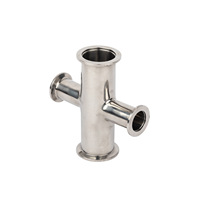 Raccord de tuyauterie sanitaire à sertir rapide en acier inoxydable 304 316L forgé, à surface lisse, pour installation à basse pression, type T ou croisé