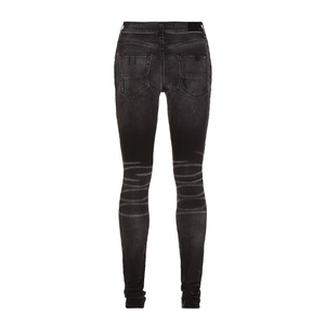 Jeans Ajustados Estilo Streetwear Personalizados al por Mayor, con 5 Bolsillos, Parches de Cuero Rosado Agrietado, para Hombre - Product Image 3