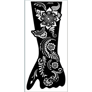 Pochoirs de henné rétro à grandes fleurs et motifs de vigne, modèles ajourés exotiques pour mariages indiens et Mehndi, autocollants de tatouage écologiques - Product Image 2