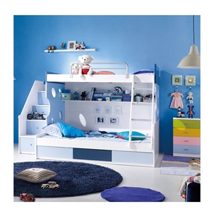 Venta caliente niños muebles de dormitorio LKWB003 de los niños de madera <span class=keywords><strong>cama</strong></span> litera con almacenamiento de <span class=keywords><strong>escalera</strong></span> - Product Image 1