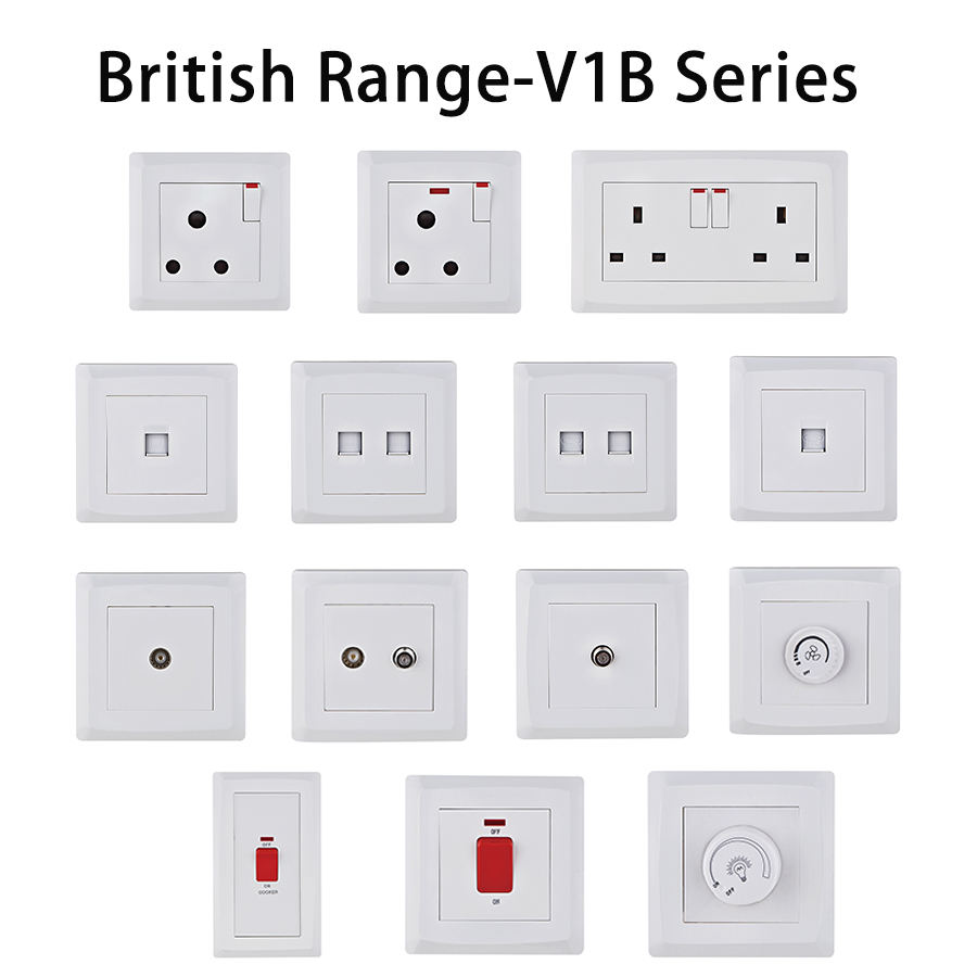 VNX Yemen/Bangladesh/Iraq/Dubai Hot Selling Luxury Light Sockets and Switches Electrical Socket With UK Standard