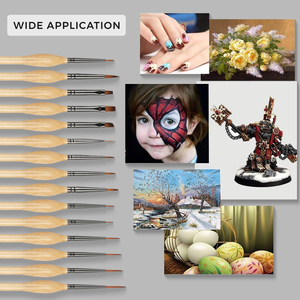 Professionnel Fine ligne huile acrylique peinture Art fournitures artiste pinceau ensemble dessin stylo avec Nylon cheveux manche en bois naturel - Product Image 6