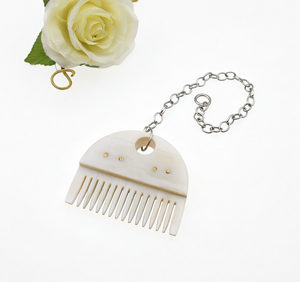 Peigne à barbe rond de qualité supérieure, fait main, en os de Viking sculpté, design floral, respectueux de l'environnement, pour un toilettage naturel - Product Image 1