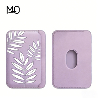 Porte-cartes magnétique personnalisé pour iPhone 12-17 Series Mini Pro Max compatible MagSafe, portefeuille fin en cuir tendance