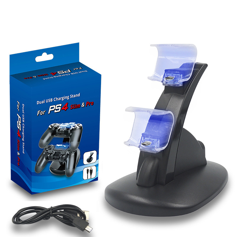 Зарядная док-станция со светодиодной подсветкой и двумя Usb-портами для Ps4