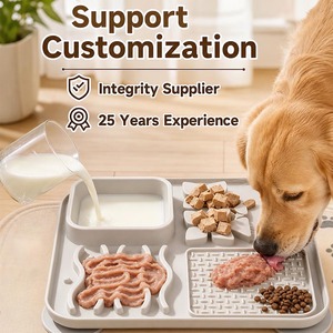 4 in 1 Silicone Lick Mat <b>Slow</b> <b>Feeder</b> Pet Feeding Tray With Compartments Food Dispenser for Dogs Cats - Product Image 5