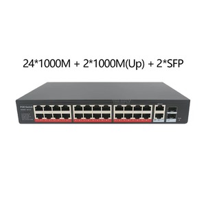 24 Port POE <b>Switch</b> 802.3af/at 24*1000Mbps+2*1000Mbps Uplink RJ45+2*SFP Gigabit Rack <b>Network</b> <b>Switch</b> 48V 400W Ethernet <b>Switch</b> - Product Image 5