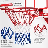 Panier de basket-ball avec filet, tube en acier + nylon, rouge + bleu + blanc, diamètre 46 cm