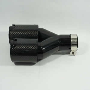 Suitable for BMW Models, Universal M <strong>Exhaust</strong> <strong>Pipe</strong> with Four Tips Upgraded, Black Carbon Fiber Dual <strong>Exhaust</strong> Tip Tailpipe - Product Image 2