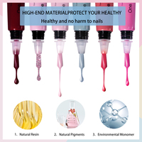 IMTITI Ensemble de manucure et pédicure 6 pièces, 10 ml, trempage et retrait, 3 en 1, base, couleur, top coat, tout en un, gel UV pour la peinture des ongles, gel UV