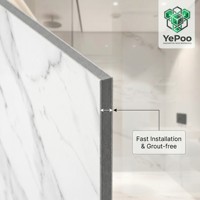 Kit de panneaux muraux SPC modernes pour rénovation complète de salle de bain, ignifuges, étanches, avec design graphique, écologiques, garantie 5 ans