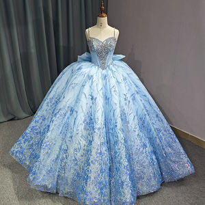 Jancember 6787 Backless Bow Bling Sequins Ball Gown Vestidos de fiesta formales de noche - Product Image 2