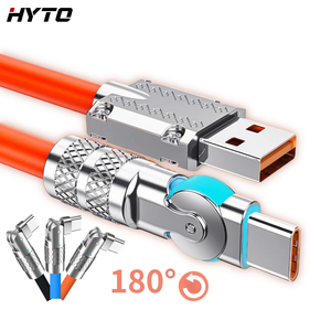 120W 7A sạc nhanh Loại C Cáp 180 độ xoay khuỷu tay cáp cho trò chơi cho Xiaomi Samsung Oppo sạc điện thoại Cáp USB - Product Image 1