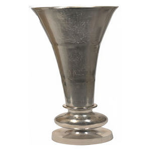 Jarrón de Aluminio Alto de Lujo Hecho a Mano con Borde Acampanado y Base Redonda Decorativa - Product Image 4