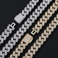 Ensemble collier et bracelet cubain pour homme de haute qualité, incrusté de zircons brillants, plaqué or 18 carats, en cuivre, style hip-hop, pour mariage et soirée, pièce maîtresse