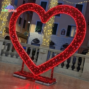 San Valentino a forma di cuore con lettera d'amore Decorazioni di nozze all'aperto luci a motivo a LED - Product Image 1
