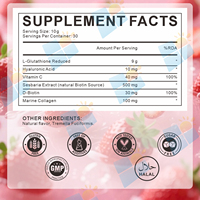 OEM/ODM Marque privée Vente en gros en vrac Poudre de glutathion biologique Poudre de glutathion Complément éclaircissant pour la peau pour hommes et femmes