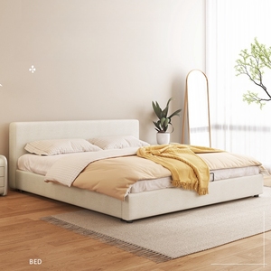High Quality Layer Cowhide Leather Bed Simple Modern Small <strong>Unit</strong> 1.5m1.8m <strong>Bedroom</strong> Set Bed - Product Image 4