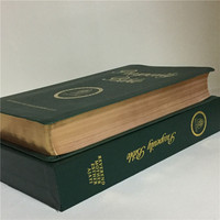 Impression à couverture rigide en PU personnalisée en Offre Spéciale pour livre de la Sainte Bible avec marque de ruban vert