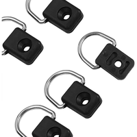 Anneau en D pour kayak avec kit de vis M6, en fibre de carbone noire, durable, pour montage sur pont de canoë, bateau, lacs et rivières, pêche