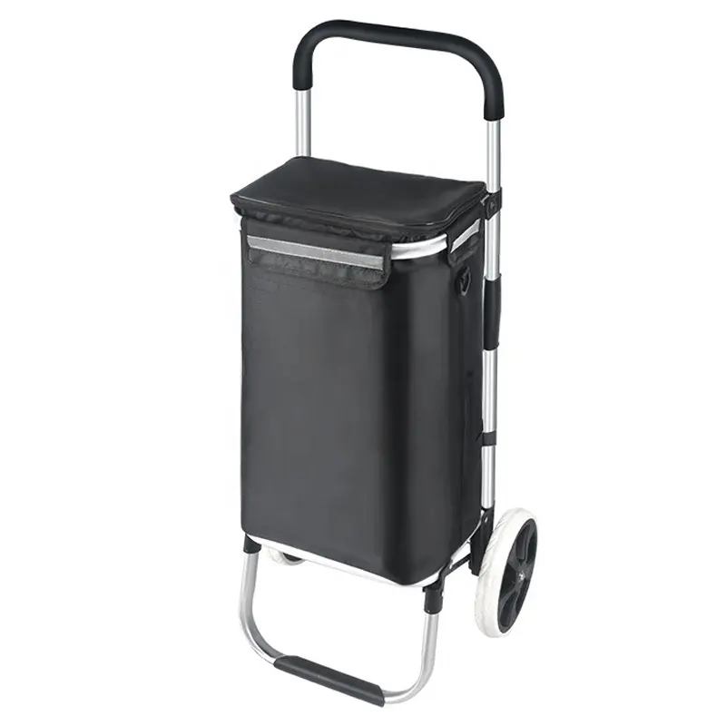 Bigger Trolley 2 Wheel Dolly Trolley Grocery Foldable Metal Portable Luggage Hand Shopping Cart