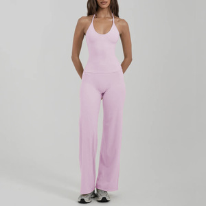 Nuevas llegadas, oferta especial: Conjuntos de yoga elegantes de 2 piezas, sujetador deportivo halter elegante, efecto levantacola, secado rápido, conjunto de gimnasio y fitness. - Product Image 4
