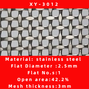 Maille décorative en acier inoxydable 304306 avec un motif carré en relief, pour cloisons et murs-rideaux - Product Image 4
