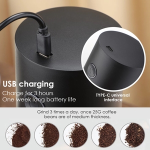 Coffee Cafe Automatic Coffee Beans Mill Conical Burr Machine for Home Travel Portable <b>USB</b> Rechargeable Coffee - Product Image 1